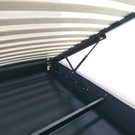 Pat tapițat Yunar 180x200 cm, cu somieră și spațiu de depozitare, bej