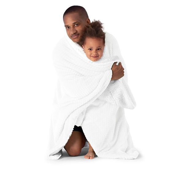 Pătură SHLEEPY culoare albă cu model jacquard stil clasic 130x180