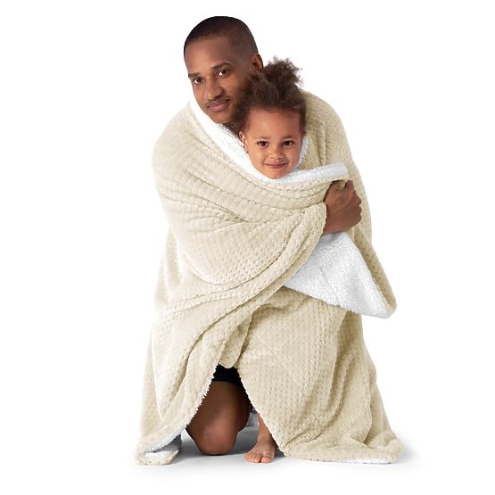 Pătură SHLEEPY culoare bej, jacquard presat, stil clasic 130x180