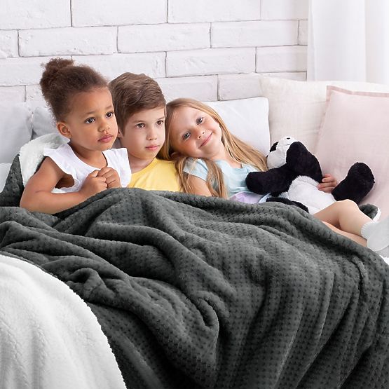 Pătură SHLEEPY culoare grafit, stil clasic, 170x210, jacquard reliefat