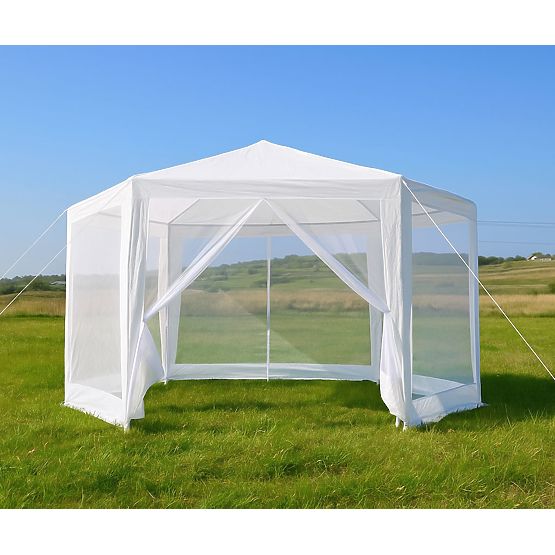 Pavilion de grădină 2x2x2 m cu plasă de țânțari alb MultiGarden