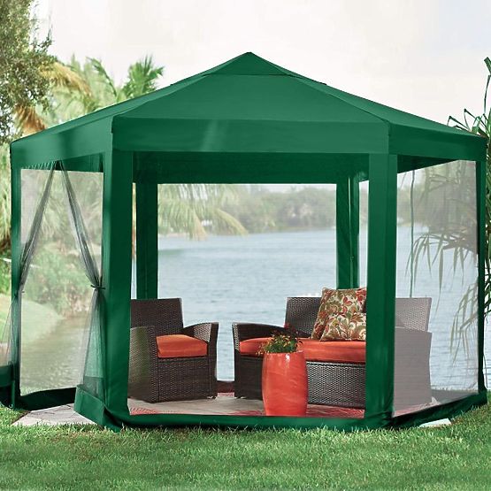 Pavilion de grădină 2x2x2 m cu plasă de țânțari verde MultiGarden