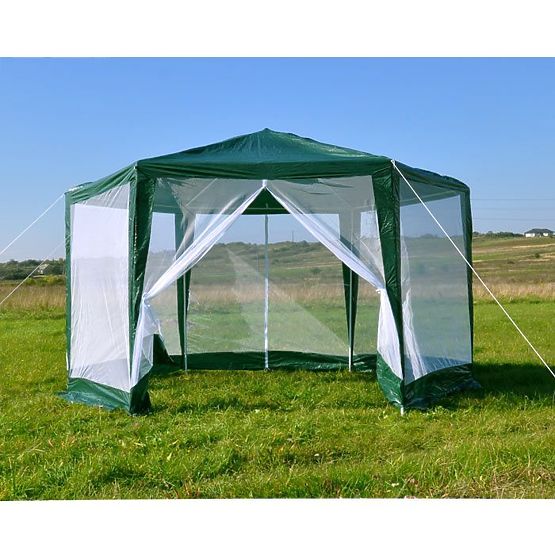 Pavilion de grădină 2x2x2 m cu plasă de țânțari verde MultiGarden