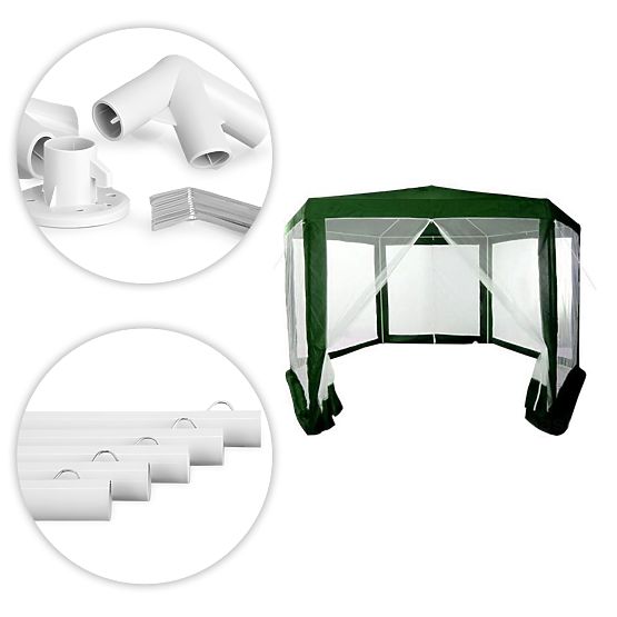 Pavilion de grădină 2x2x2 m cu plasă de țânțari verde MultiGarden