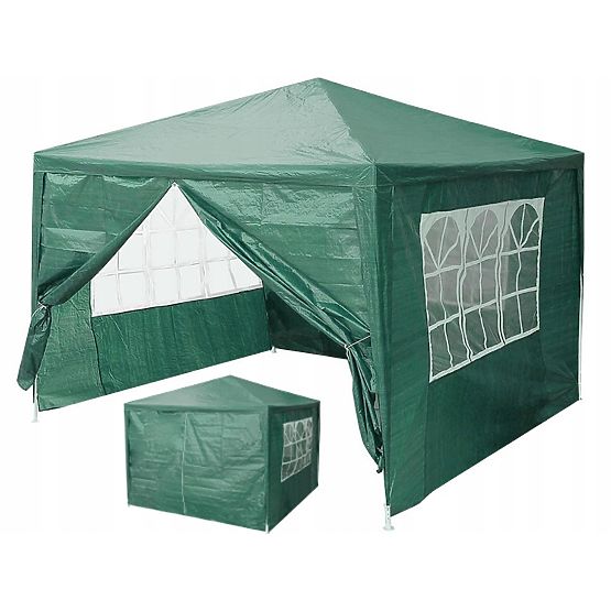 Pavilion de grădină 3x3 m cu 4 pereți verde MultiGarden