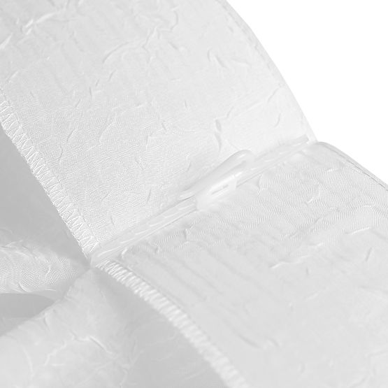 Perdea KRESZ culoare alb stil clasic flex flex 5,5 cm cu pliuri duble voal creponat 140x270