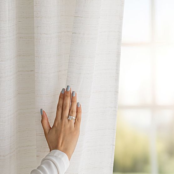 Perdea RESTILO DRIMAR culoare bej stil modern bandă material in, microfibră 140x250