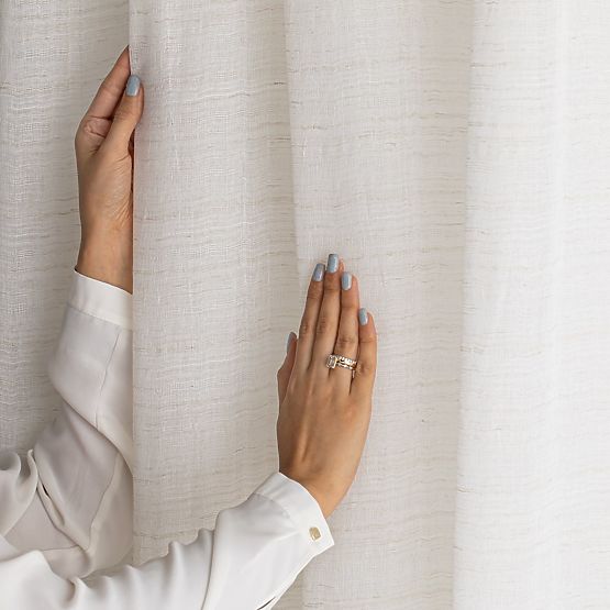 Perdea RESTILO DRIMAR culoare bej stil modern inele argintii material in, microfibră 140x270