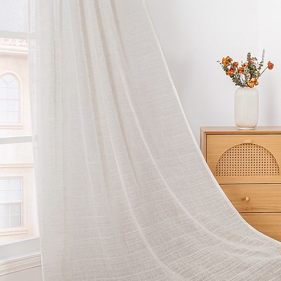 Perdea RESTILO DRIMAR culoare bej stil modern inele argintii material in, microfibră 140x270