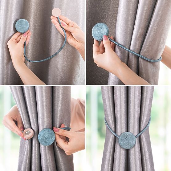 Perdele - accesorii CALGARY culoare albastru deschis ameliahome