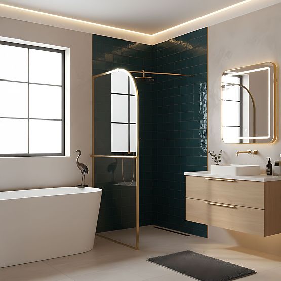 Peretea de duș Rea Sky Brush Gold 100