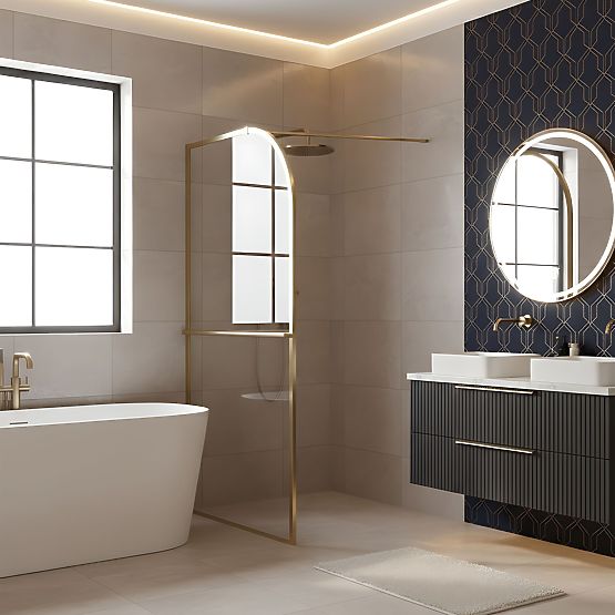 Peretea de duș Rea Sky Brush Gold 100