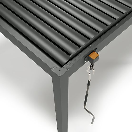 Pergolă de grădină independentă Antilla din aluminiu, 5x3 m, bioclimatică, lamele mobile, antracit