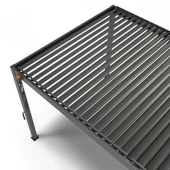 Pergolă de grădină independentă Antilla din aluminiu, 6x3 m, bioclimatică, lamele mobile, antracit