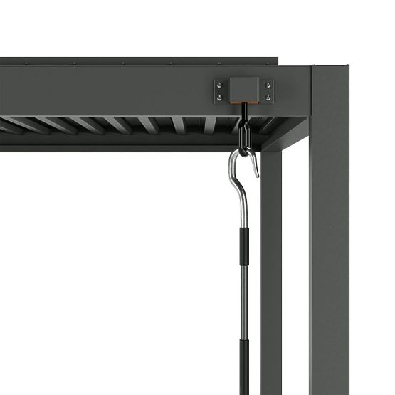 Pergolă de grădină independentă Antilla din aluminiu, 6x3 m, bioclimatică, lamele mobile, antracit