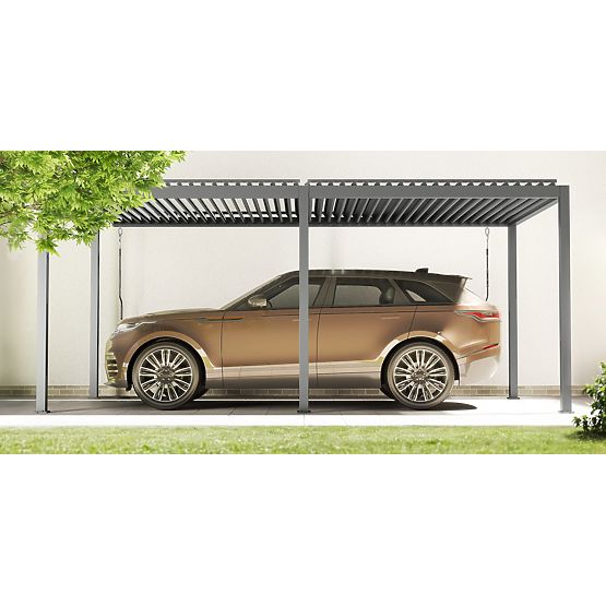 Pergolă de grădină independentă Antilla din aluminiu, 6x3 m, bioclimatică, lamele mobile, antracit
