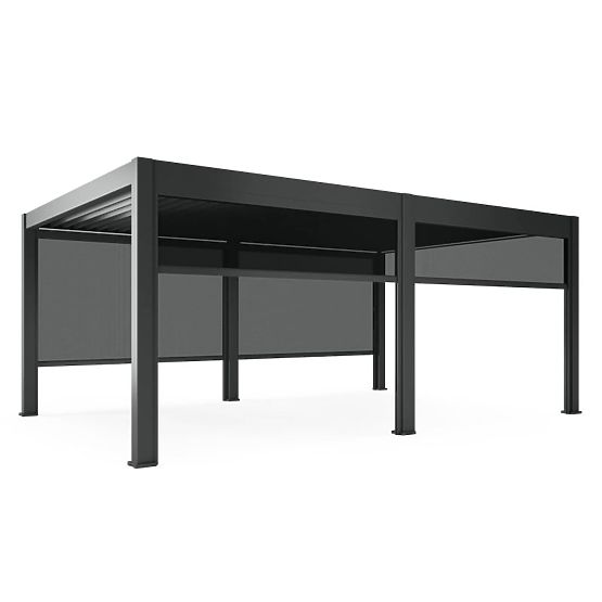 Pergolă de grădină independentă Lumera din aluminiu, 4x6 m, bioclimatică, iluminare LED, electrică