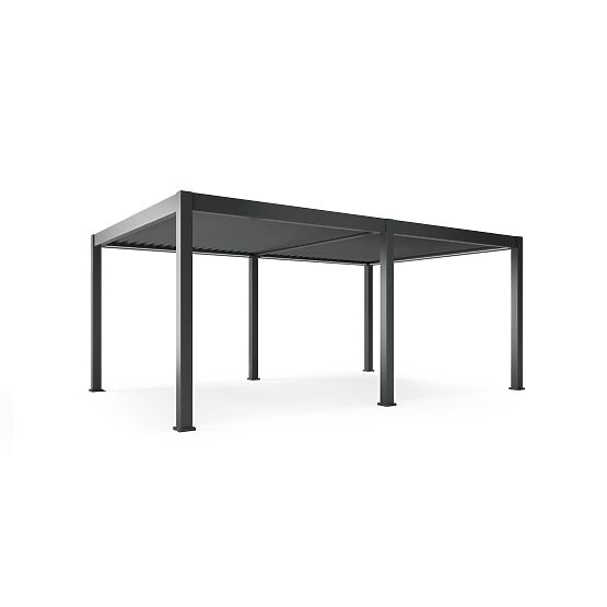 Pergolă de grădină independentă Lumera din aluminiu, 4x6 m, bioclimatică, iluminare LED, electrică