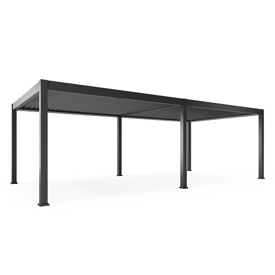 Pergolă de grădină independentă Lumera din aluminiu, 4x8 m, bioclimatică, iluminare LED, electrică