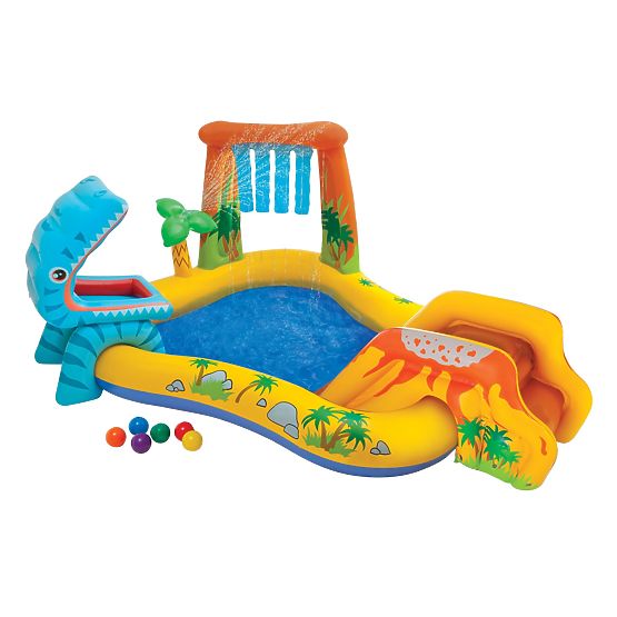 Piscină de apă loc de joacă pentru copii cu tobogan și fântână Intex 57444