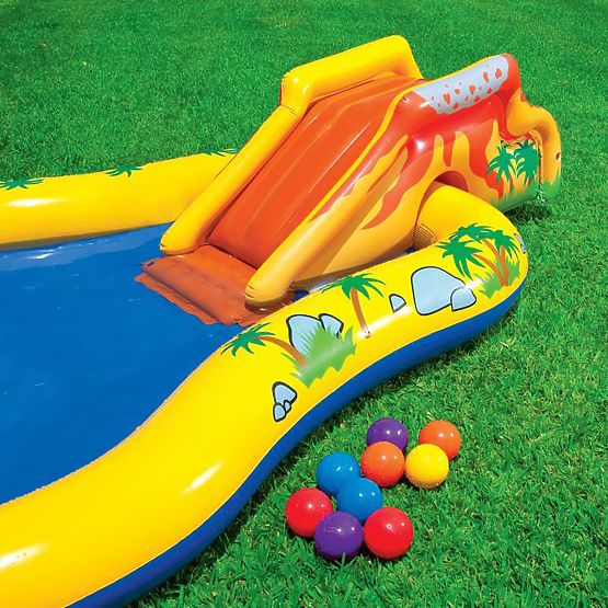 Piscină de apă loc de joacă pentru copii cu tobogan și fântână Intex 57444