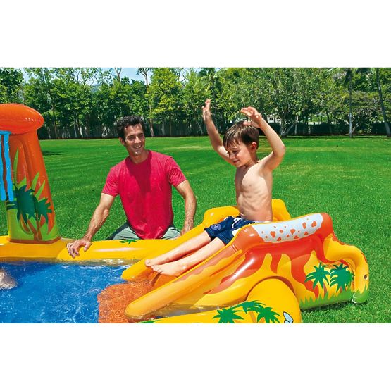 Piscină de apă loc de joacă pentru copii cu tobogan și fântână Intex 57444