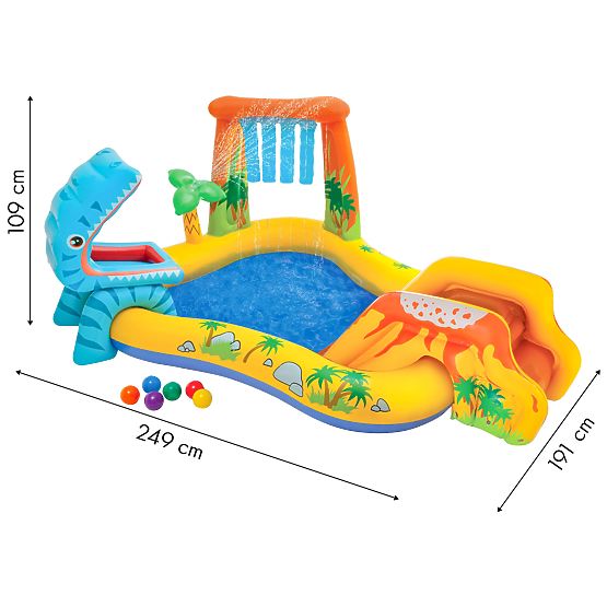Piscină de apă loc de joacă pentru copii cu tobogan și fântână Intex 57444