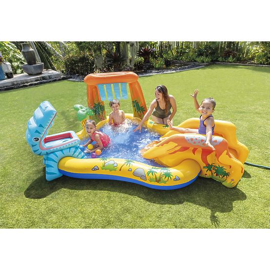 Piscină de apă loc de joacă pentru copii cu tobogan și fântână Intex 57444