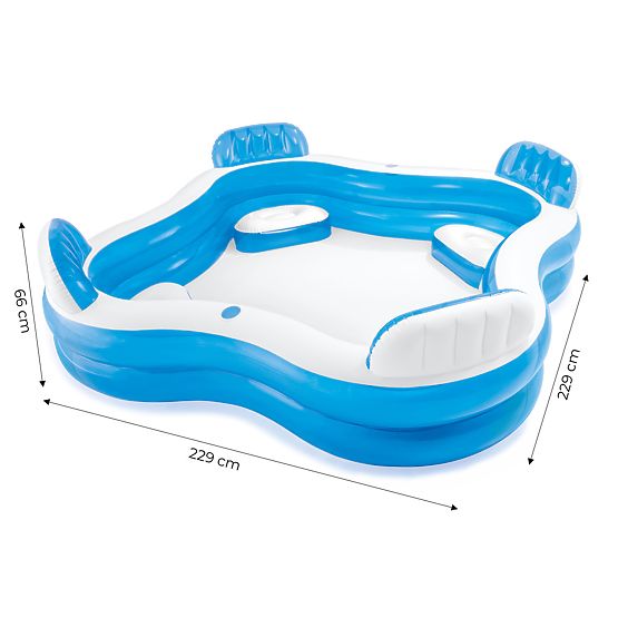 Piscină de grădină cu scaune gonflabile 229x229cm Intex 56475