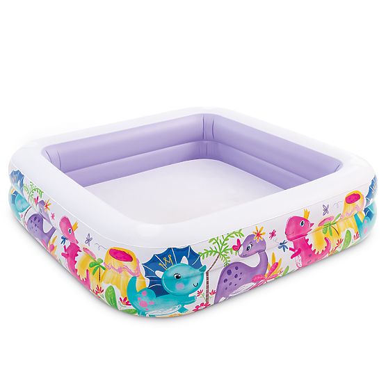 Piscină gonflabilă cu acoperiș pentru copii mov INTEX 57470-DINO