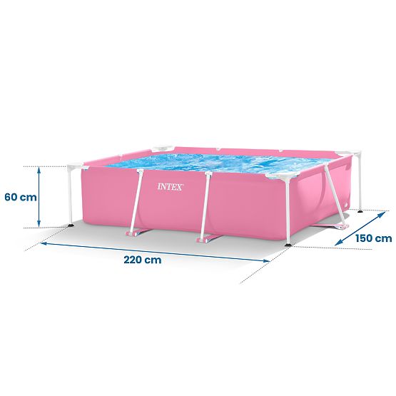 Piscină mare dreptunghiulară de grădină cu cadru 220 x 150 cm INTEX 28266