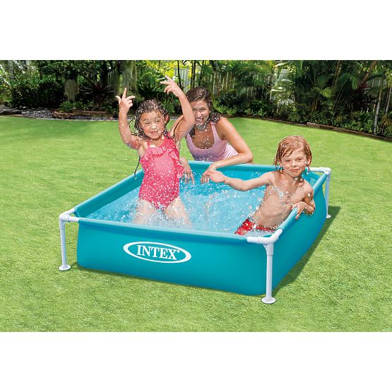 Piscină pătrată cu cadru pentru copii 122x122x30 cm INTEX 57173