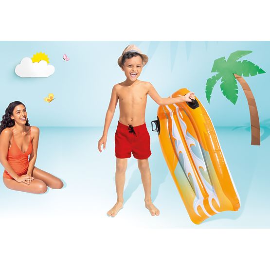 Placă de înot gonflabilă cu mânere pentru copii INTEX 58165 ORANGE