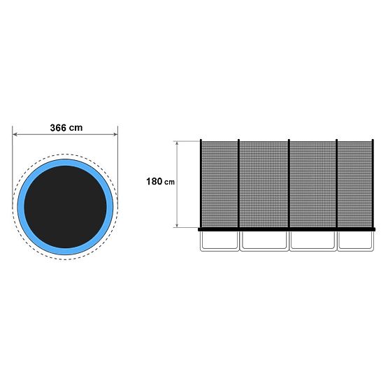 Plasă exterioară pentru trambulină 366 cm 12 ft/8 stâlpi