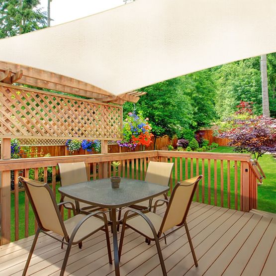 Prelată de soare pătrată 5x5m impermeabilă ModernHome - bej