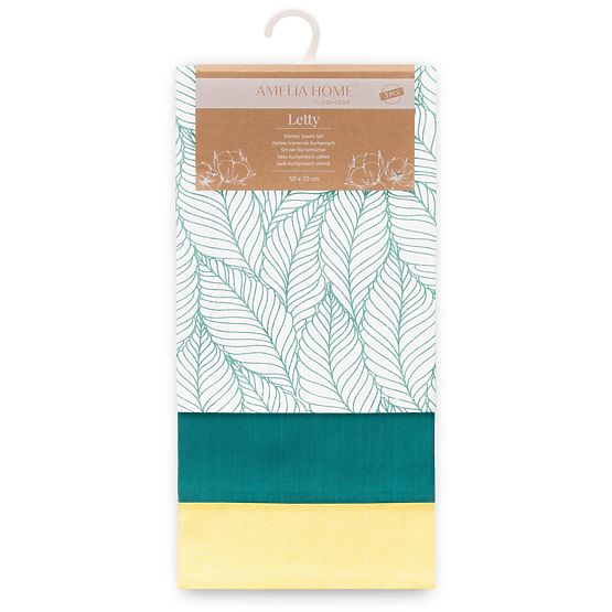 Prosop de bucătărie LETTY culoare turcoaz motiv imprimat stil modern 50x70 ameliahome