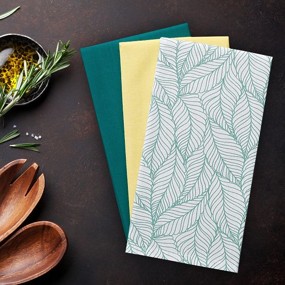 Prosop de bucătărie LETTY culoare turcoaz motiv imprimat stil modern 50x70 ameliahome