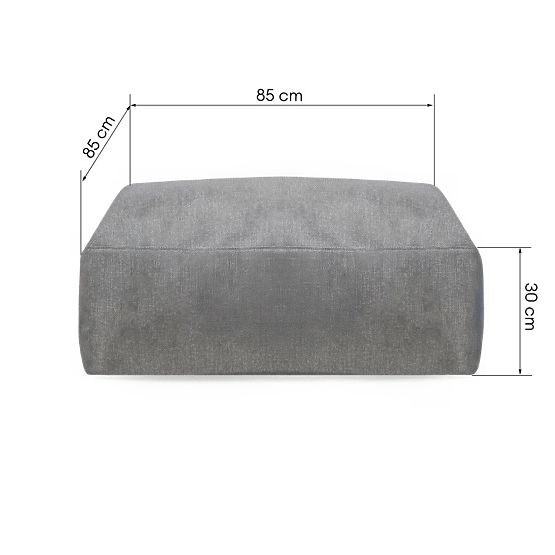 Puf modular pentru canapea de colț de grădină Vacuum cu husă, gri