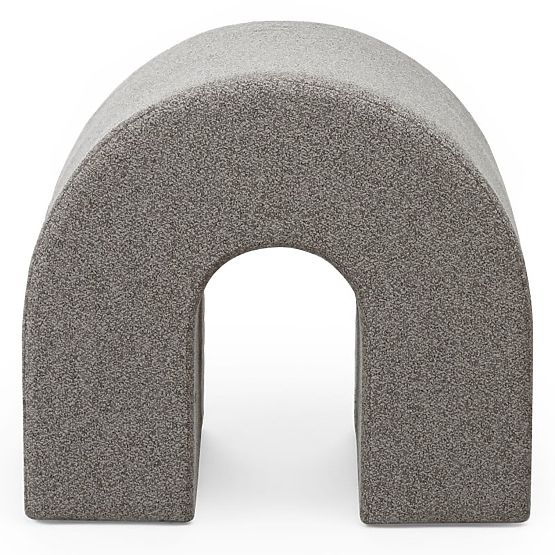 Puf tapițat Arc, rotunjit, maro deschis