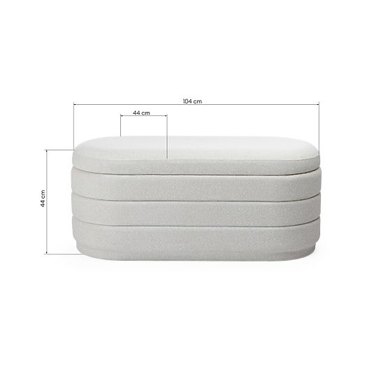 Puf tapițat Layer cu spațiu de depozitare, bej