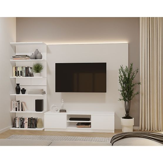 RAFT ALB ÎNALT 6P 180 cm 6 Rafturi pentru Cărți și Documente pentru Birou și Cameră de Zi