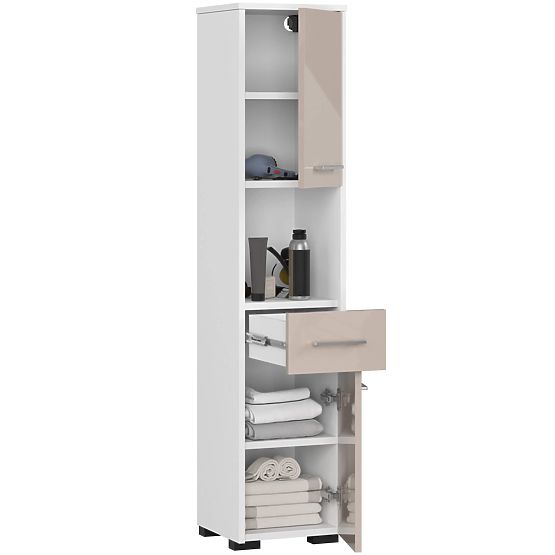 RAFT DE BAIE FIN COLOANĂ 30 2D 1SZ 1W 140cm PK CAPPUCCINO LUCIOASĂ