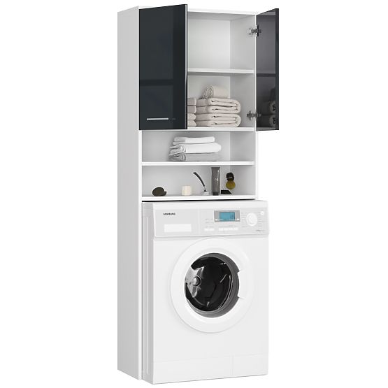 RAFT DE BAIE FIN PESTE MAȘINĂ DE SPĂLAT ALB / GRAFITE LUCIOASĂ