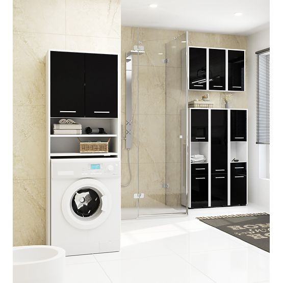 RAFT DE BAIE FIN STÂLP 30 2D 140cm NEGRU LUCIOAS