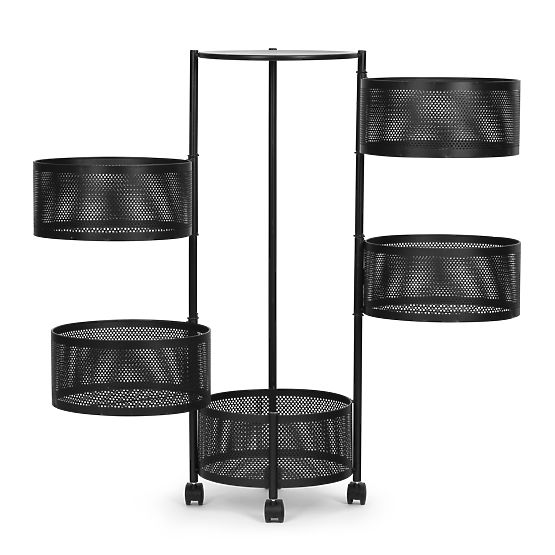 Raft de bucătărie organizator cu polițe rotative 5 niveluri metal ModernHome