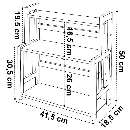 Raft de bucătărie pentru condimente CEZAR NATURAL BLACK