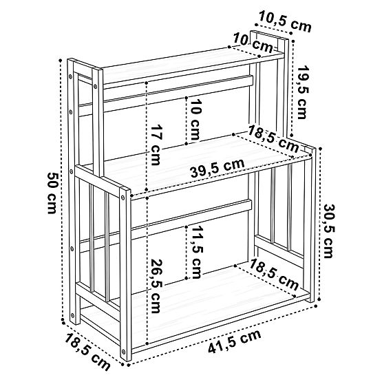 Raft de bucătărie pentru condimente CEZAR Wood Brown