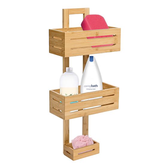 Raft din bambus MANILA cu 3 niveluri pentru bucătărie și baie
