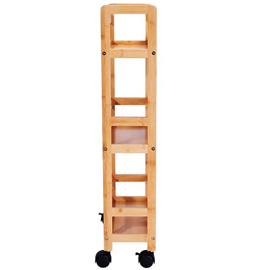 Raft din bambus pe roți INAKI 3 niveluri natural