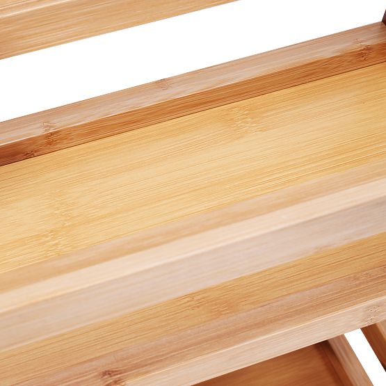 Raft din bambus pe roți INAKI 3 niveluri natural